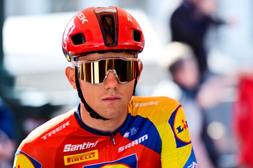 Belgian Thibau Nys of Lidl-Trek pictured at the start of the men elite 'Amstel Gold Race' one day cycling race, 255,9 km from Maastricht to Valkenburg, The Netherlands, Sunday 20 April 2025. BELGA PHOTO DIRK WAEM