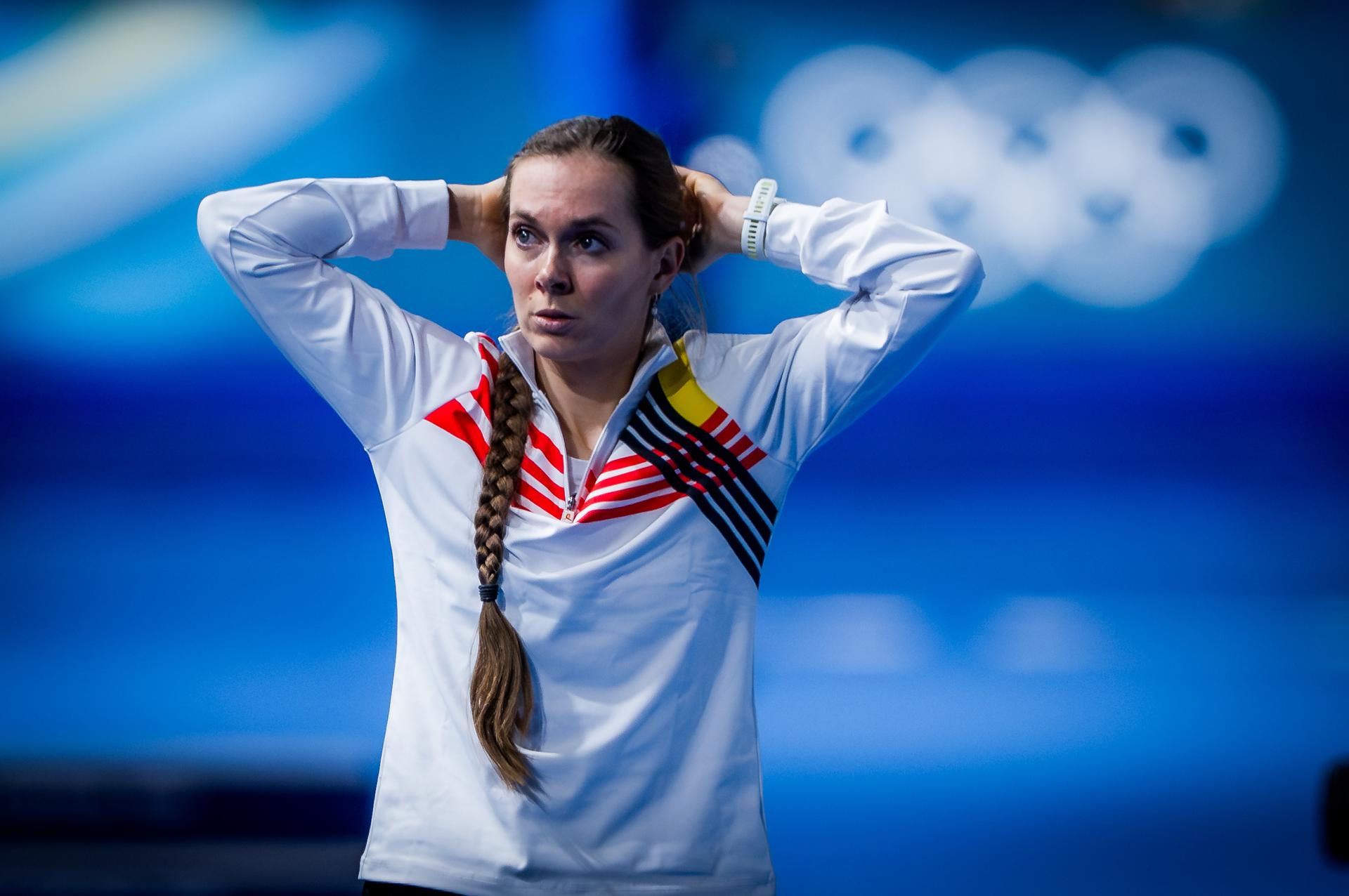 Belgian speed skater Sandrine Tas looks dejected after the Women's 5000m speed skating race at the Milano Cortina 2026 Olympic Winter Games, on Thursday 12 February 2026 in Milan, Italy. The XXV Winter Olympics take place from 6 to 22 February 2026 in Italy. BELGA PHOTO JASPER JACOBS