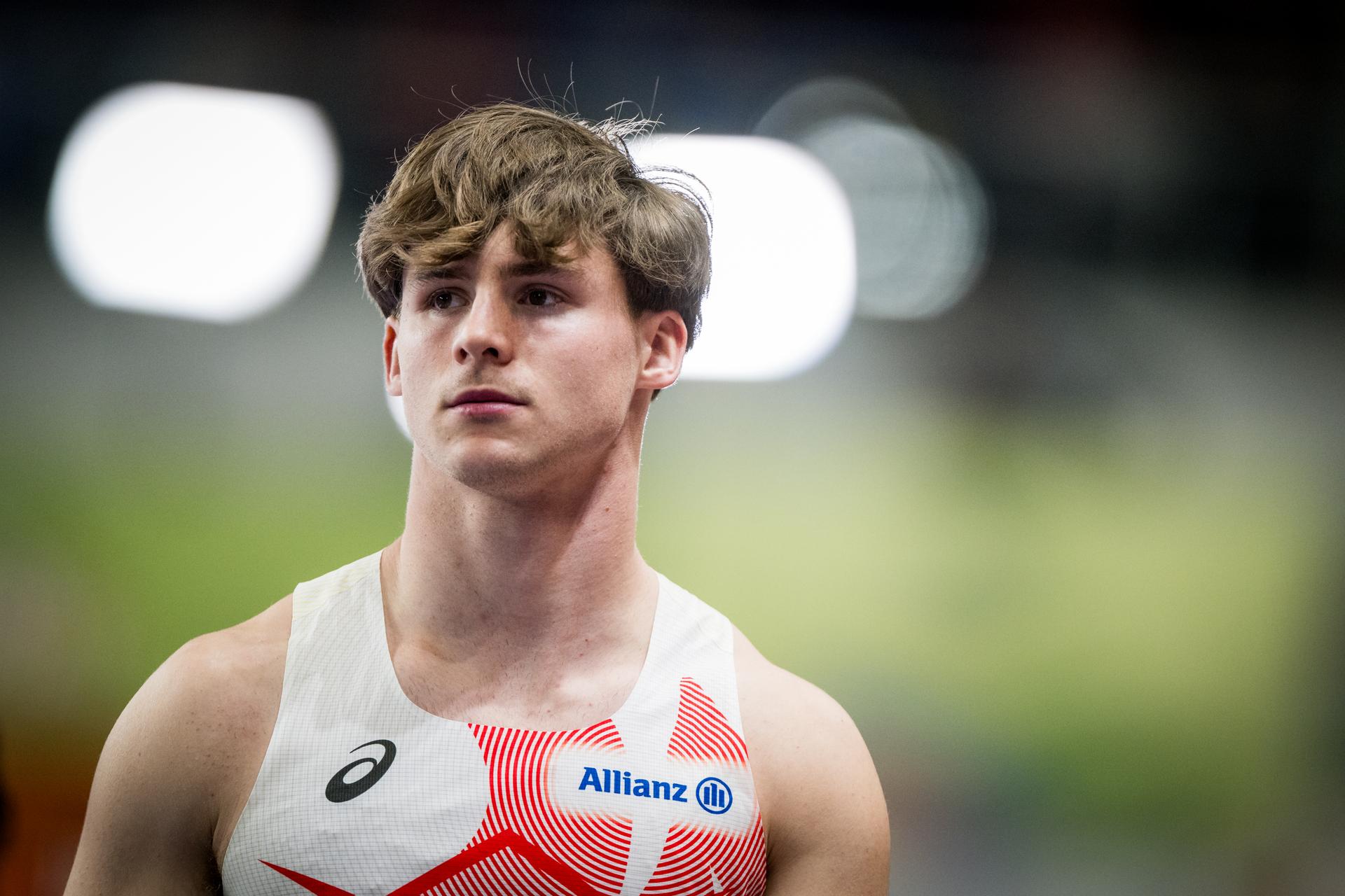 Belgian athlete Jente Hauttekeete pictured in action during the shot put event of the men's heptathlon competition, at the first day of the World Athletics Indoor Championship in Torun, Poland on Friday 20 March 2026. The championships take place from 20 to 22 March. BELGA PHOTO JASPER JACOBS