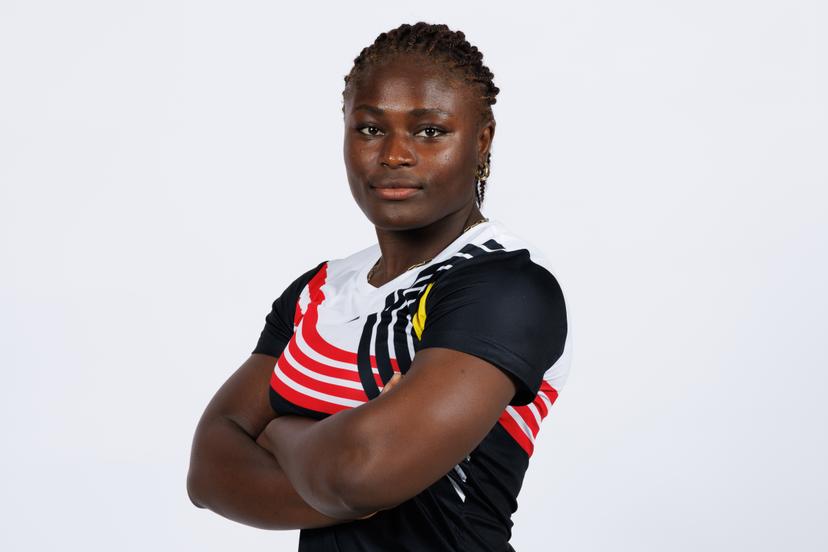 Valerie Tombou poses during a team building of Team Belgium in preparation of the EYOF2025 European Youth Olympics Festival, Tuesday 15 July 2025, in Louvain-La-Neuve. BELGA PHOTO BENOIT DOPPAGNE