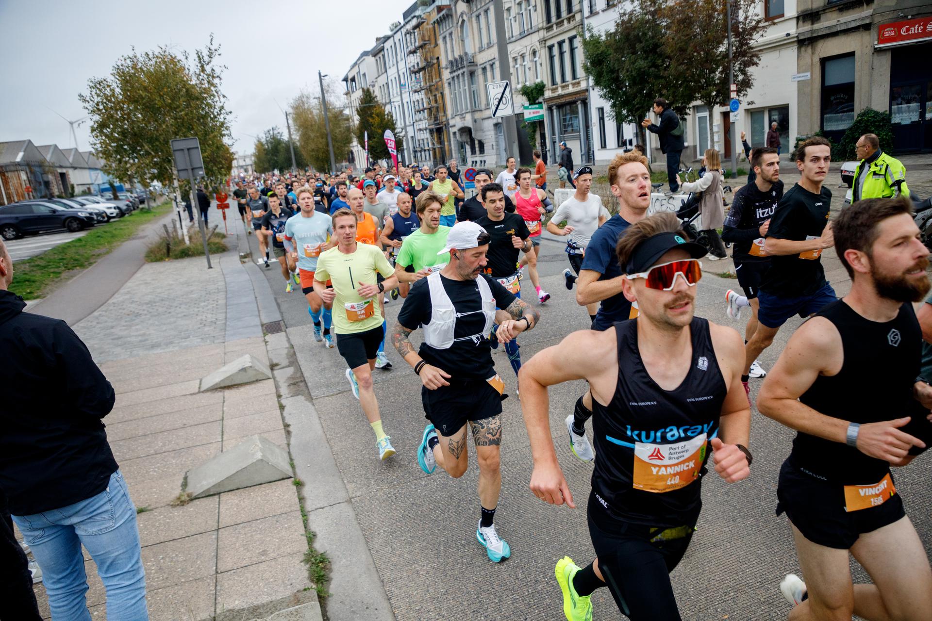 Illustration picture taken during the marathon race at the Antwerp Marathon running event, in Antwerp, Sunday 20 October 2024. BELGA PHOTO HATIM KAGHAT