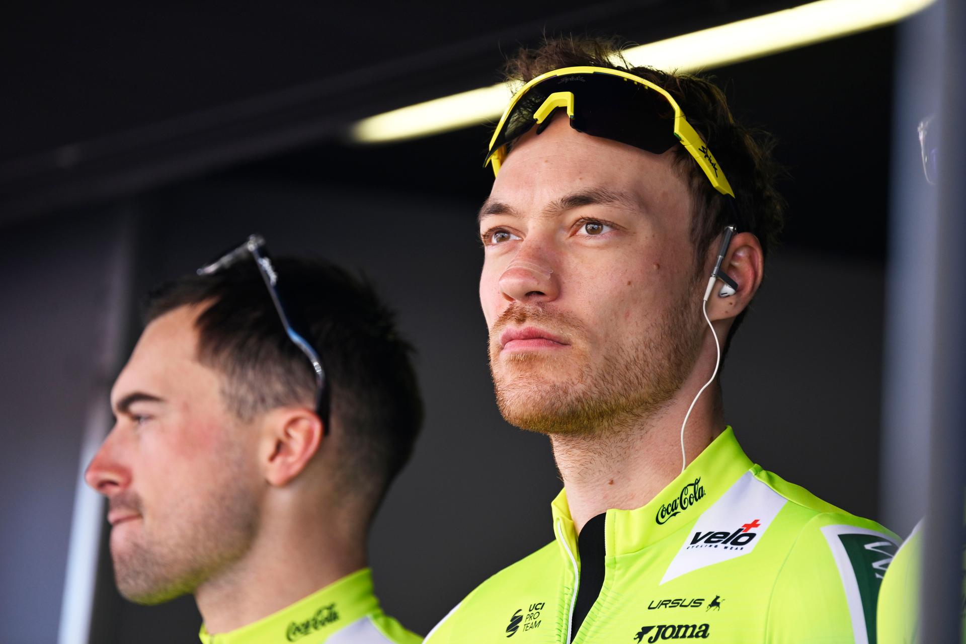 Belgian Loïc Vliegen of Wagner Bazin WB pictured at the start of the 'Ename Samyn Classic' one day cycling race, 199,1km from Quaregnon to Dour on Tuesday 04 March 2025. BELGA PHOTO TOM GOYVAERTS