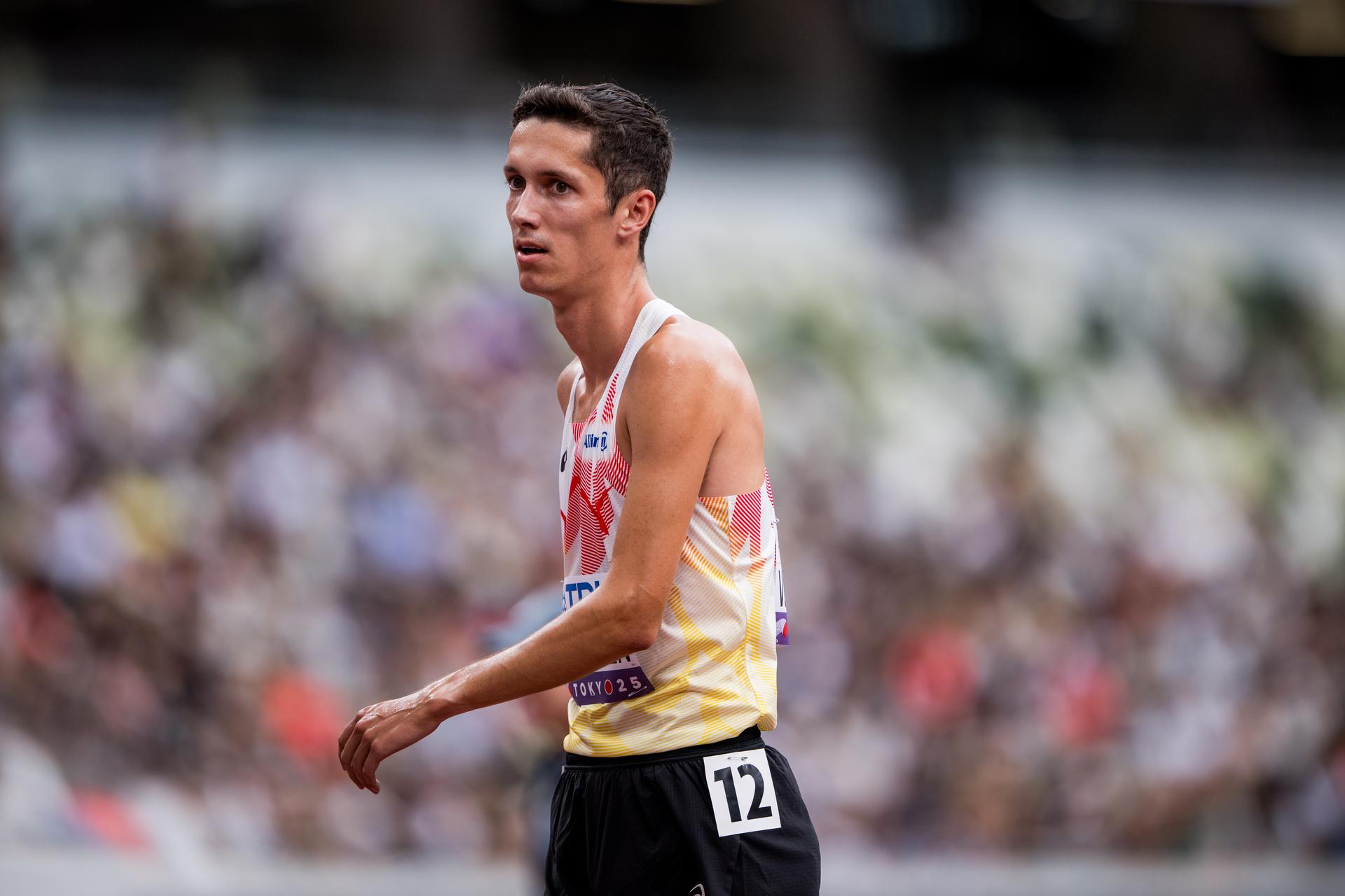 Belgian Ruben Verheyden pictured after the 1500m men, Heats, in the World Athletics Championships in Tokyo, Japan, on Sunday 14 September 2025. The outdoor Worlds are taking place from 13 to 21 September. BELGA PHOTO JASPER JACOBS