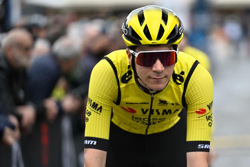 Belgian Cian Uijtdebroeks of Team Visma-Lease a Bike pictured at the start of the second stage of the Tirreno-Adriatico cycling race, a 189km race from Camaiore to Follonica, Italy, Tuesday 11 March 2025. BELGA PHOTO DIRK WAEM