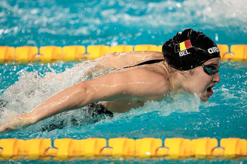 Sarah Dumont of Belgium during Women's 200m Butterfly Semifinal 1, in the European Aquatics Short Course Swimming Championships in Lublin, Poland, on Saturday 06 December 2025. BELGA PHOTO NIKOLA KRSTIC