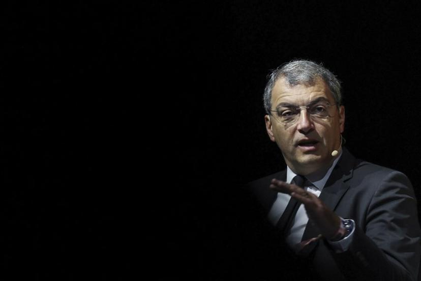 Toulouse's football club President Damien Comolli gives an interview at the Web Summit in Lisbon on November 14, 2023.  Europe's largest tech event Web Summit will be held at Parque das Nacoes in Lisbon from November 13 to November 16.  PATRICIA DE MELO MOREIRA / AFP