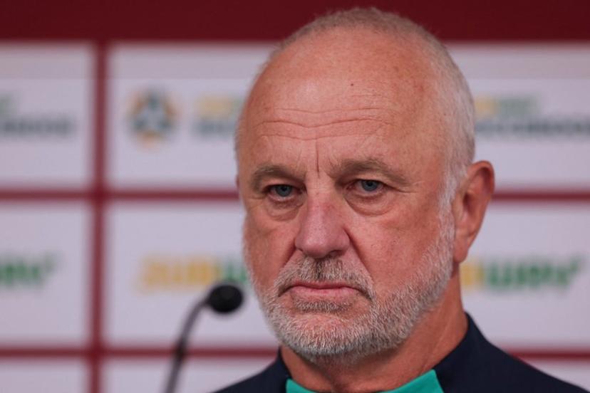 Australia's head coach Graham Arnold attends a press conference at the CommBank Stadium in Sydney on March 20, 2024, ahead of the 2026 World Cup football qualifying match between Australia and Lebanon to be played on March 21.   Saeed KHAN / AFP