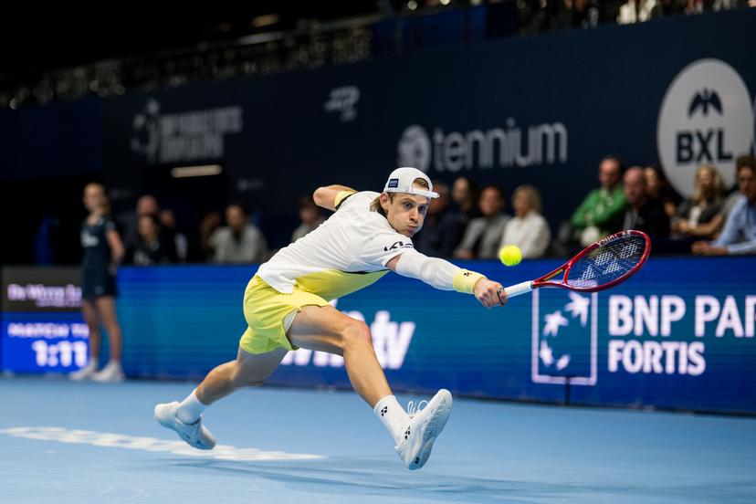 Zizou Bergs of Belgium pictured in action during the European Open ATP tennis tournament in Brussels, on Thursday 22 October. This year's edition of the tournament is taking place from 17 to 25 October BELGA PHOTO JASPER JACOBS