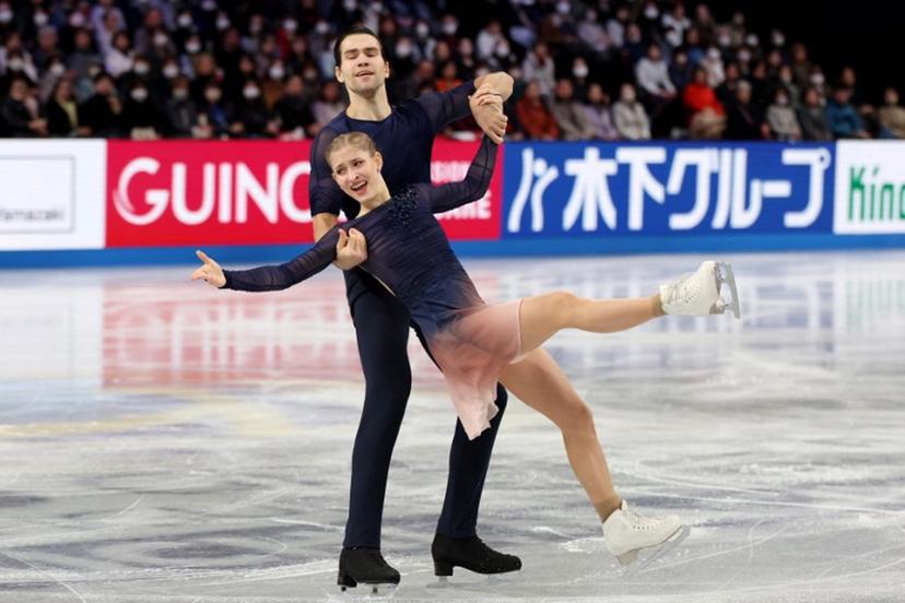 Germany's Minerva Fabienne Hase and Nikita Volodin compete in the Senior Pairs Free Skating at the ISU Grand Prix of Figure Skating Final in Nagoya on December 5, 2025.  PAUL MILLER / AFP