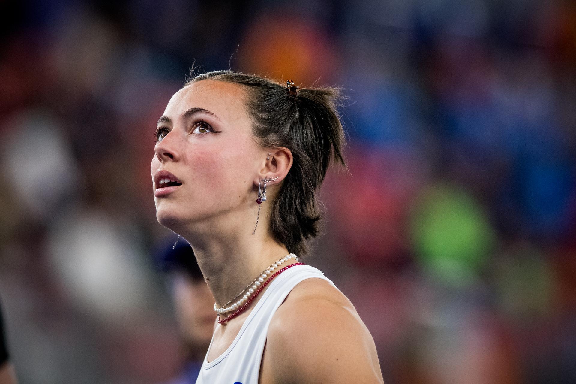 Belgian Rani Rosius pictured after pictured in action during the women's 60m sprint, at the World Athletics Indoor Championships, in Nanjing, China, Saturday 22 March 2025. The championships take place from 21 to 23 March. BELGA PHOTO JASPER JACOBS