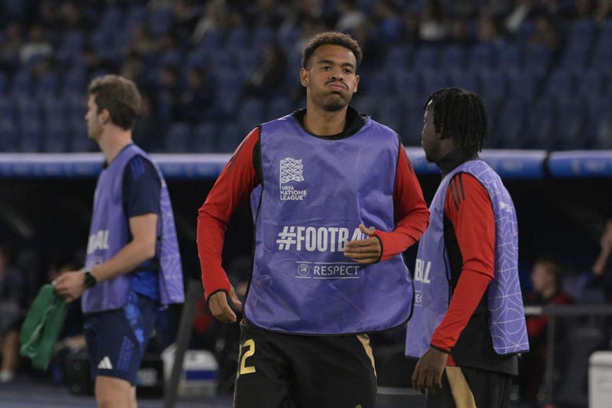 Belgium's Cyril Ngonge  during the UEFA Nations League 2024/25 Group 2 qualification football match between Italy and Belgium at the Olimpico stadium in Rome on October 10, 2021. (Photo by Fabrizio Corradetti / LaPresse) (Photo by Fabrizio Corradetti/LaPresse/Sipa USA) BELGIUM ONLY