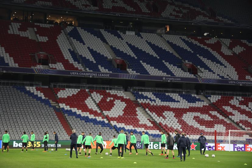 Union's players pictured during a training session of Belgian soccer team Royale Union Saint-Gilloise in Munich, Germany on Tuesday 20 January 2026. The team is preparing for tomorrow's match against German FC Bayern Munchen, on day seven of the League phase of the UEFA Champions League tournament. BELGA PHOTO VIRGINIE LEFOUR