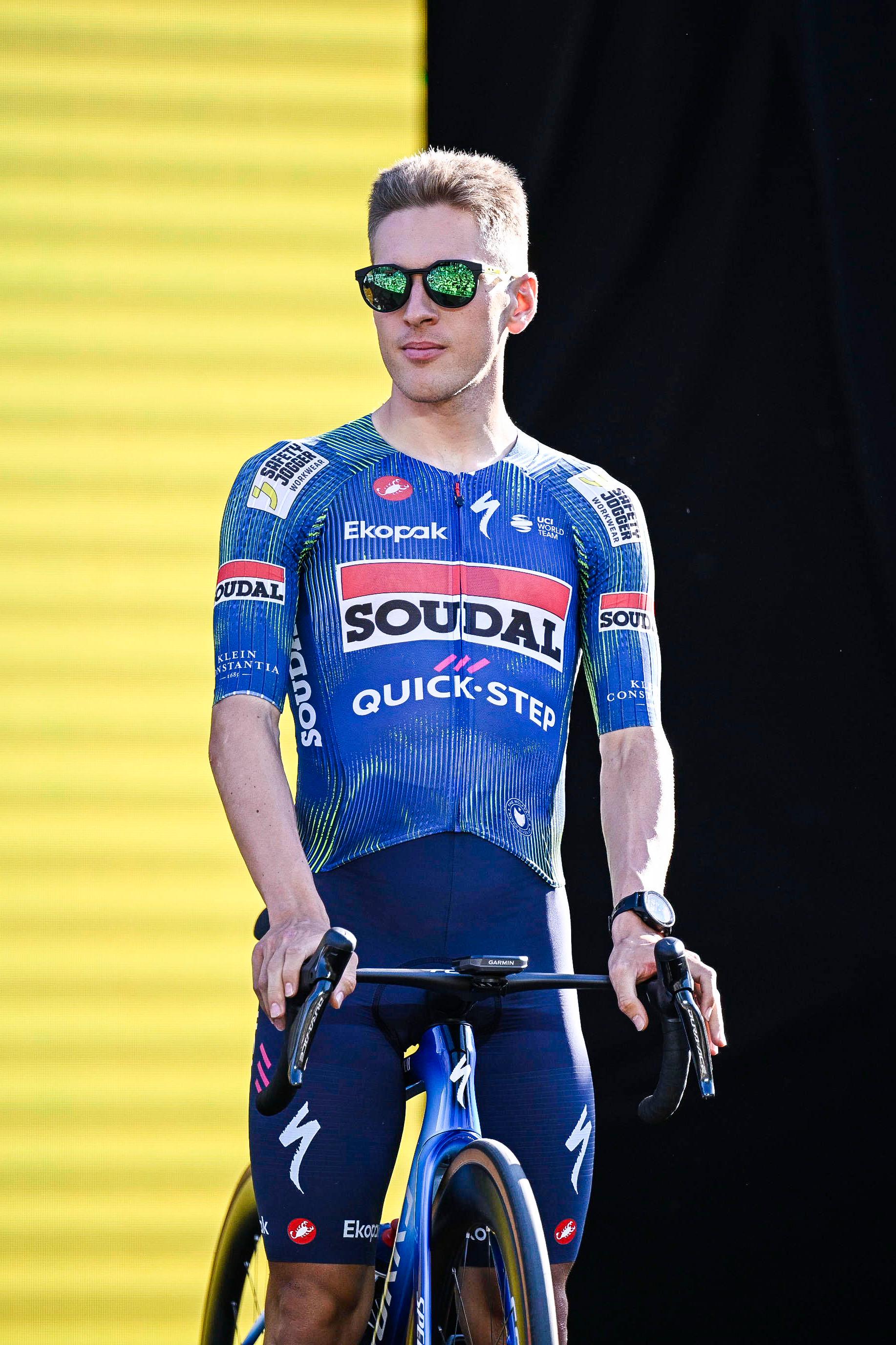 Belgian Ilan Van Wilder of Soudal Quick-Step pictured at the team presentation of the 2026 Tour de France cycling race, Thursday 02 July 2026, in Barcelona, Spain. The 113th edition of the Tour de France starts on Saturday 4 July in Barcelona, Spain, and will finish in Paris, France on the 26th of July. BELGA PHOTO JASPER JACOBS