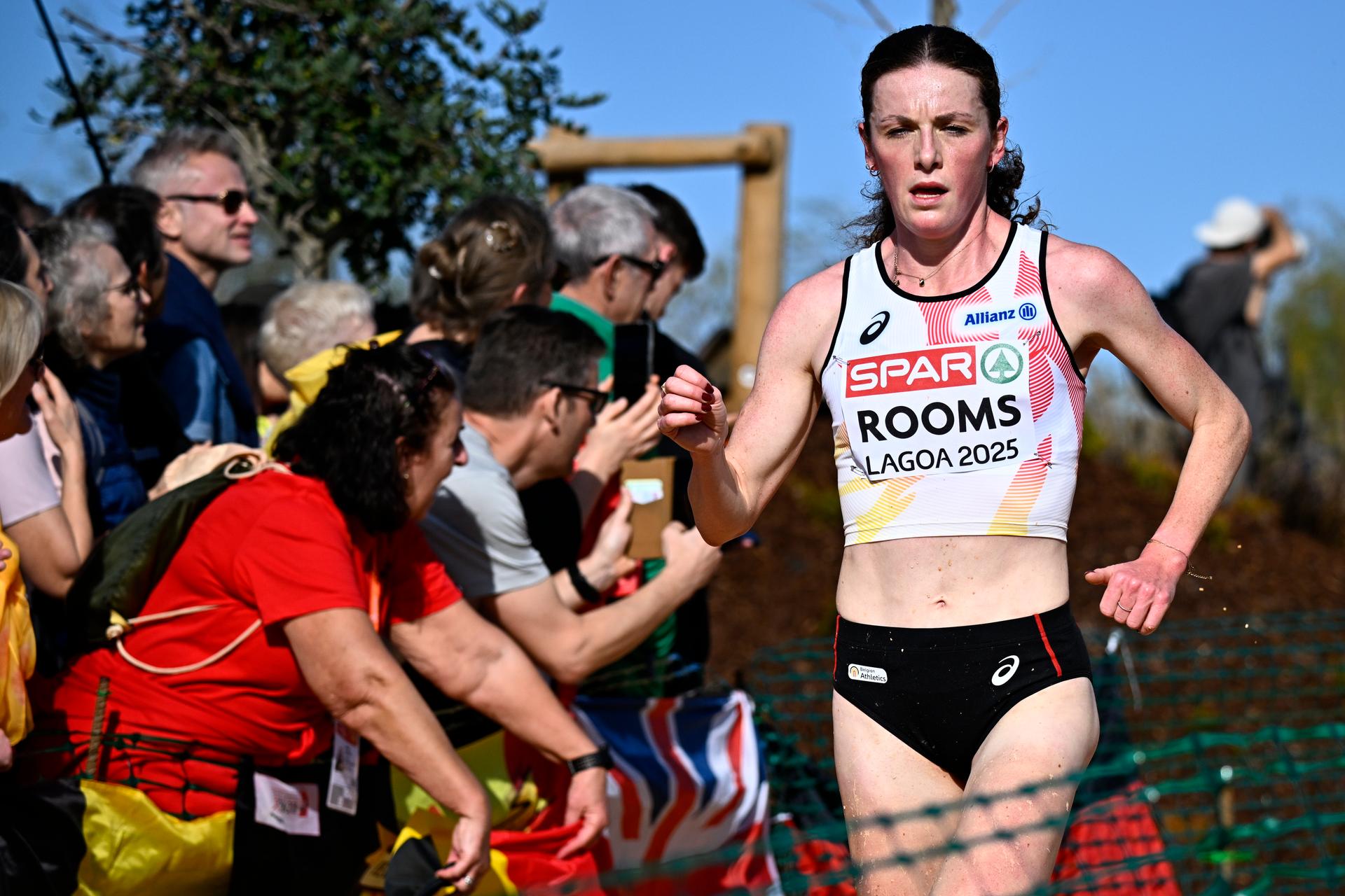 Belgian Lisa Rooms pictured in action during the Women Elite race at the 2025 SPAR European Cross Country Championships, in Lagoa, Portugal, Sunday 14 December 2025. BELGA PHOTO JASPER JACOBS