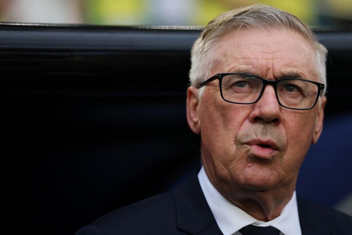 Brazil's Italian head coach Carlo Ancelotti gestures ahead of the 2026 World Cup Group C football match between Scotland and Brazil at the Miami Stadium in Miami Gardens on June 24, 2026.   PATRICIA DE MELO MOREIRA / AFP