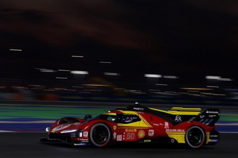 The #50 Ferrari AF Corse, Ferrari 499P of Antonio Fuoco, Miguel Molina, and Nicklas Nielsen takes part in the final day of racing action at the FIA World Endurance Championship 2024 at Lusail International Circuit on March 2, 2024 in Doha, Qatar.  KARIM JAAFAR / AFP