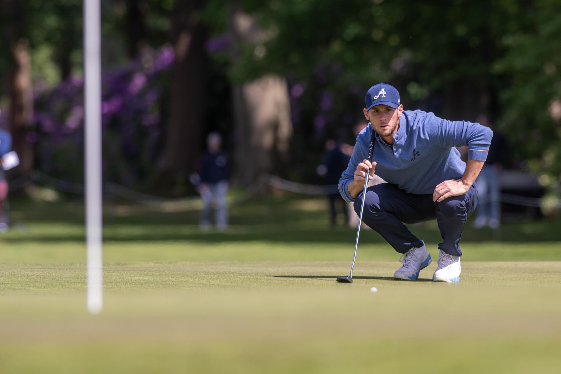 Belgian Thomas Pieters is pictured during the 2025 Soudal Open DP World Tour golf tournament, in Schilde, Wednesday 21 May 2025. From May 22 to 25, Rinkven Golf Club in Schilde will host the fourth edition of the Soudal Open, the Belgian leg of the DP World Tour. BELGA PHOTO JONAS ROOSENS