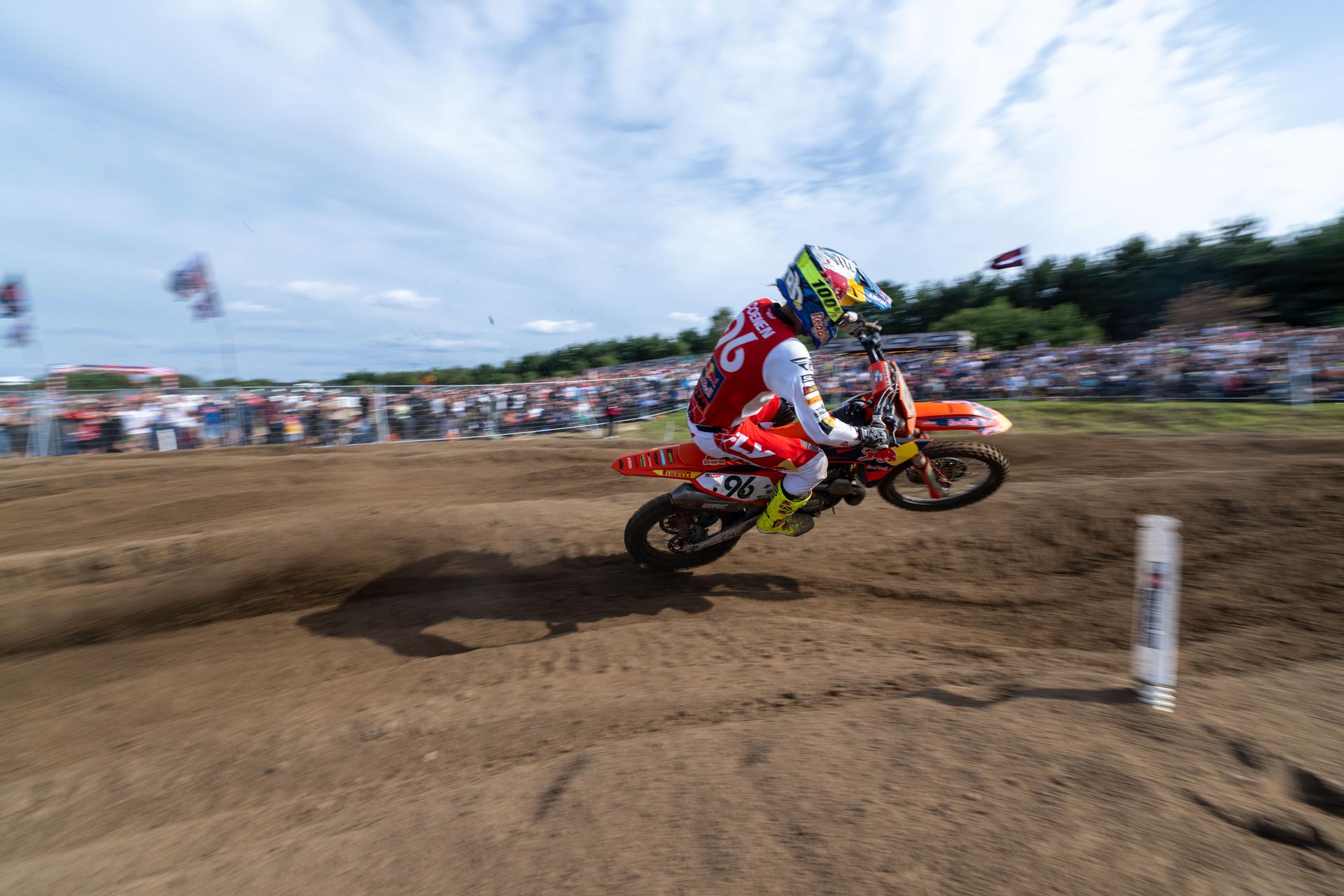Belgium's Lucas Coenen pictured in action during the motocross MXGP Grand Prix Flanders, race 15/20 of the FIM Motocross World Championship, Sunday 03 August 2025 in Lommel. BELGA PHOTO JONAS ROOSENS