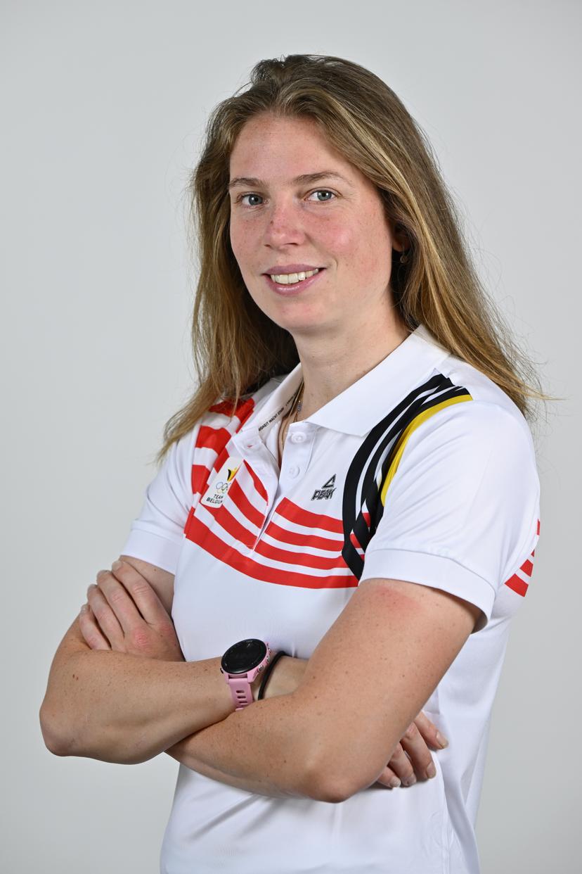 Athlete Eve Bouvard poses for the photographer during the annual training camp of Team Belgium (19-25/05), in Rio Maior, Portugal, Friday 23 May 2025. BELGA PHOTO ERIC LALMAND