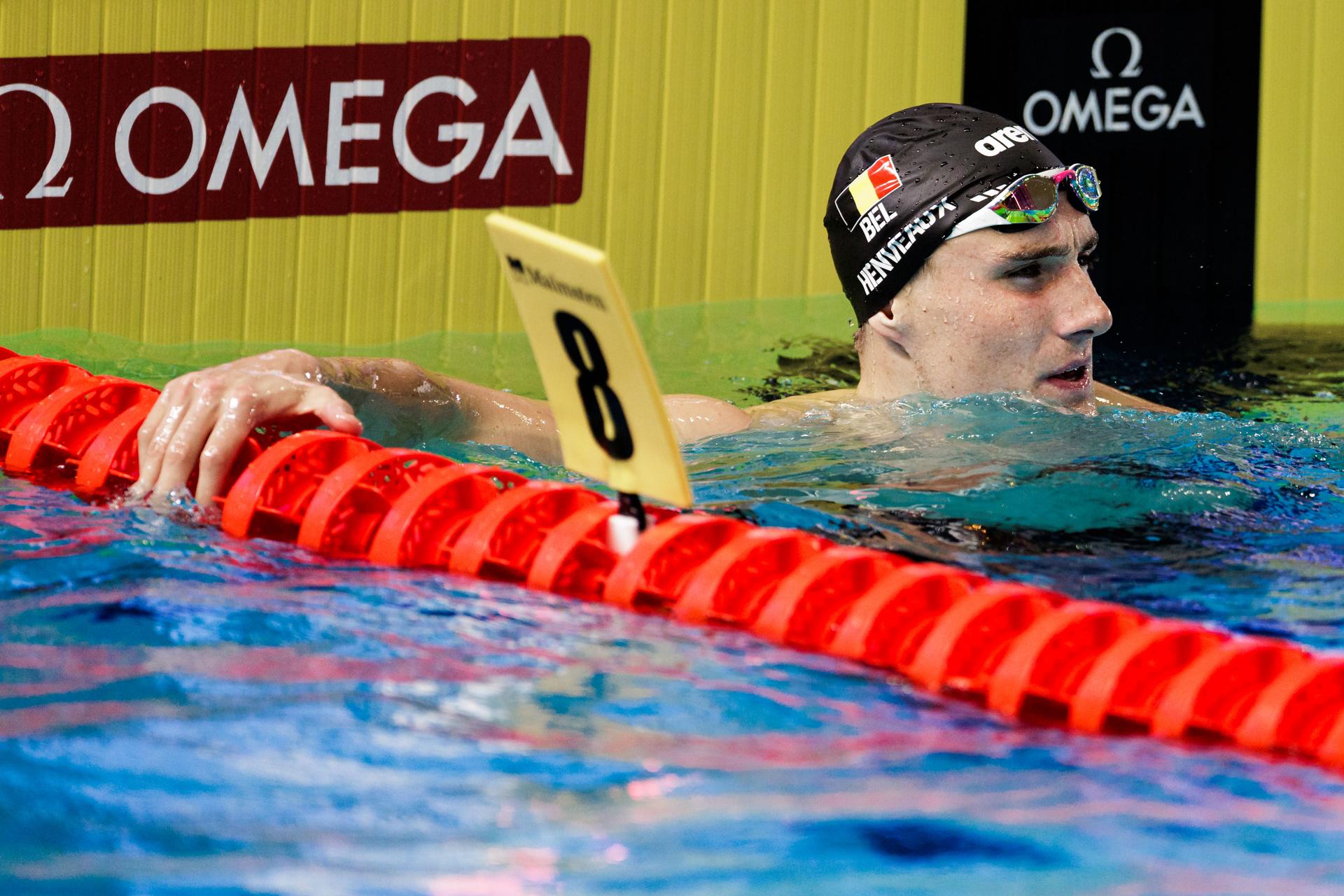 Lucas Henveaux of Belgium competes in mens 200 meter freestyle semifinal at the European Aquatics Short Course Swimming Championships in Lublin, Poland, on Wednesday 03 December 2025. BELGA PHOTO NIKOLA KRSTIC