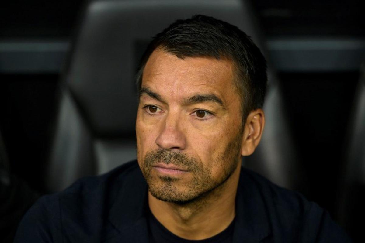 Besiktas' Dutch coach Giovanni van Bronckhorst looks on from the technical area ahead of the UEFA Europa League 1st round day 2 football match between Besiktas JK and Eintracht Frankfurt at the Besiktas Park stadium in Istanbul on October 3, 2024.  Yasin AKGUL / AFP