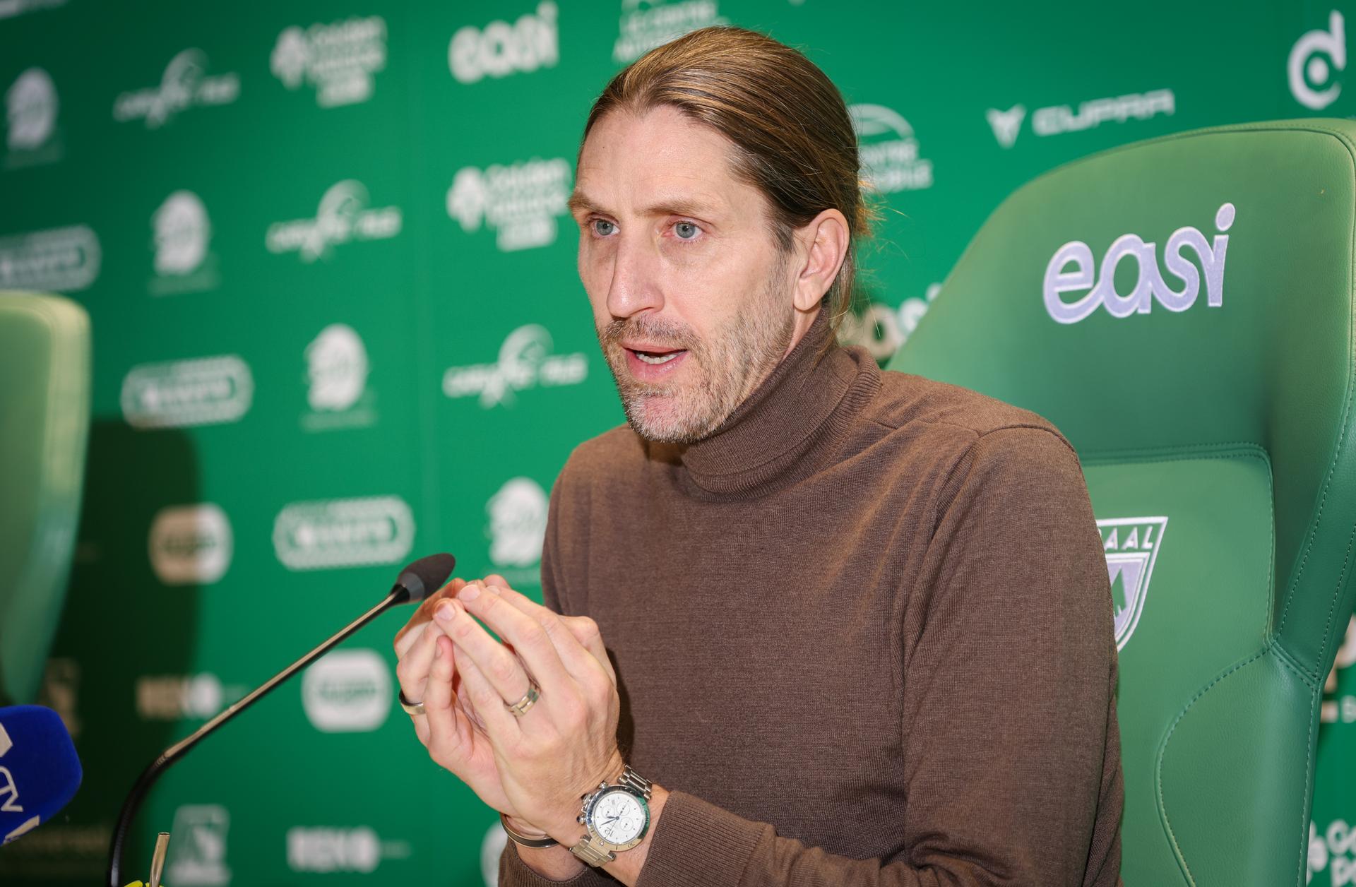 RAAL's director of football Nicolas Frutos pictured during a press conference of Belgian soccer team RAAL La Louviere, Thursday 29 January 2026 in La Louviere, on the next game of the 'Jupiler Pro League' first division of the Belgian championship. BELGA PHOTO VIRGINIE LEFOUR