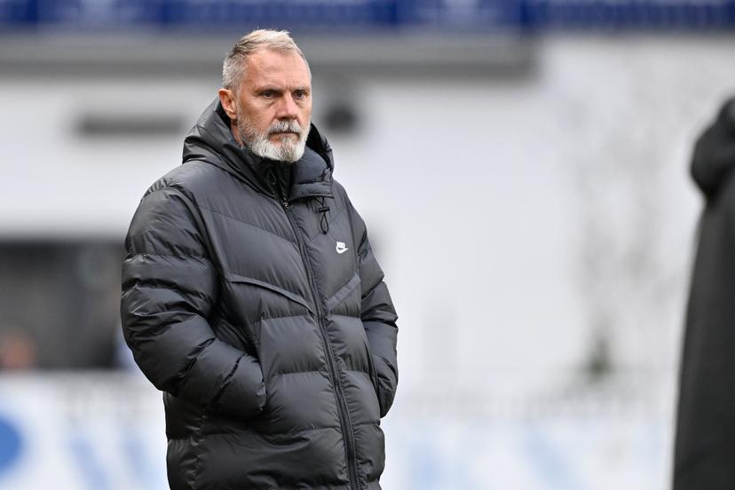 Genk's head coach Thorsten Fink pictured during a soccer match between Sint-Truiden VV and KRC Genk, Sunday 01 December 2024 in Sint-Truiden, on day 16 of the 2024-2025 season of the 'Jupiler Pro League' first division of the Belgian championship. BELGA PHOTO JOHAN EYCKENS