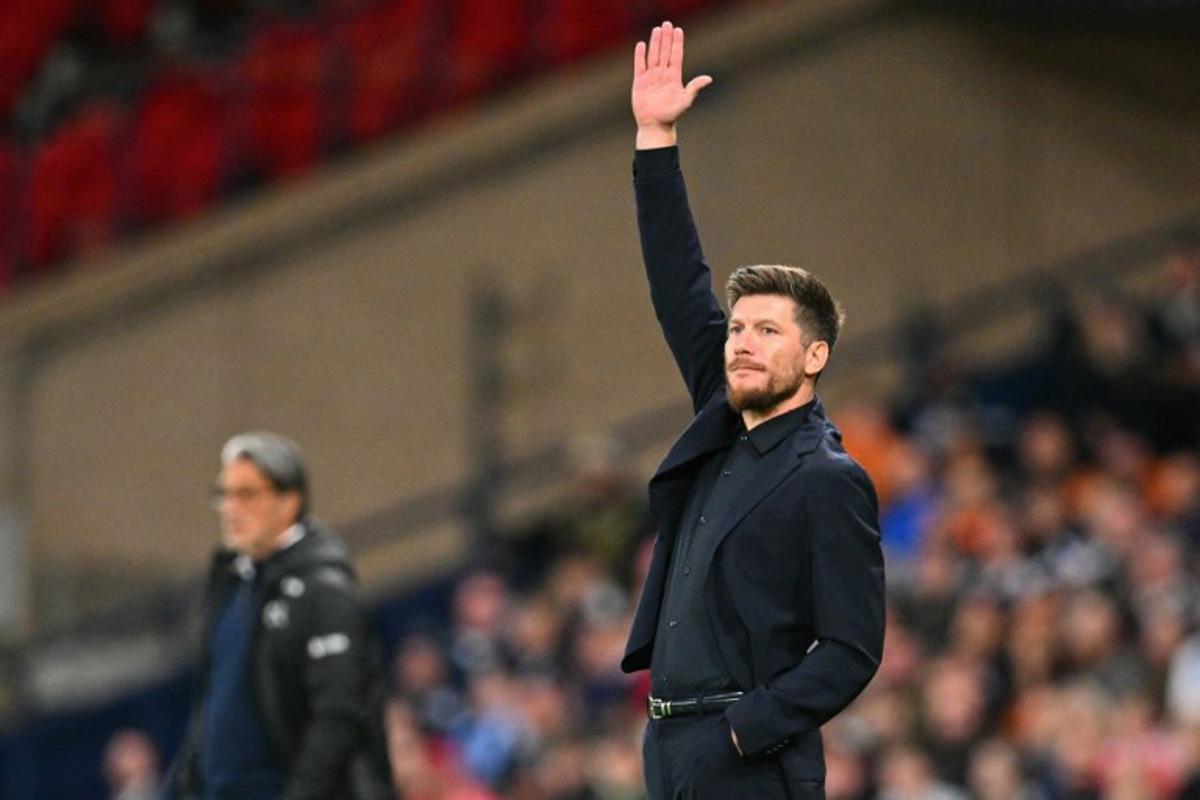 Scotland's Belgian head coach Sebastien Pocognoli gestures on the touchline during the UEFA Nations League, League B, Group 1 match football match between Scotland and Switzerland at Hampden Park in Glasgow, Scotland on September 29, 2026.    ANDY BUCHANAN / AFP