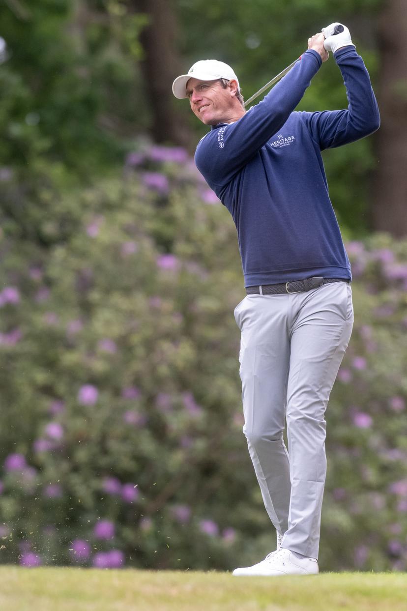 Belgian Nicolas Colsaerts is pictured in action during the 2025 Soudal Open DP World Tour golf tournament, in Schilde, Wednesday 21 May 2025. From May 22 to 25, Rinkven Golf Club in Schilde will host the fourth edition of the Soudal Open, the Belgian leg of the DP World Tour. BELGA PHOTO JONAS ROOSENS