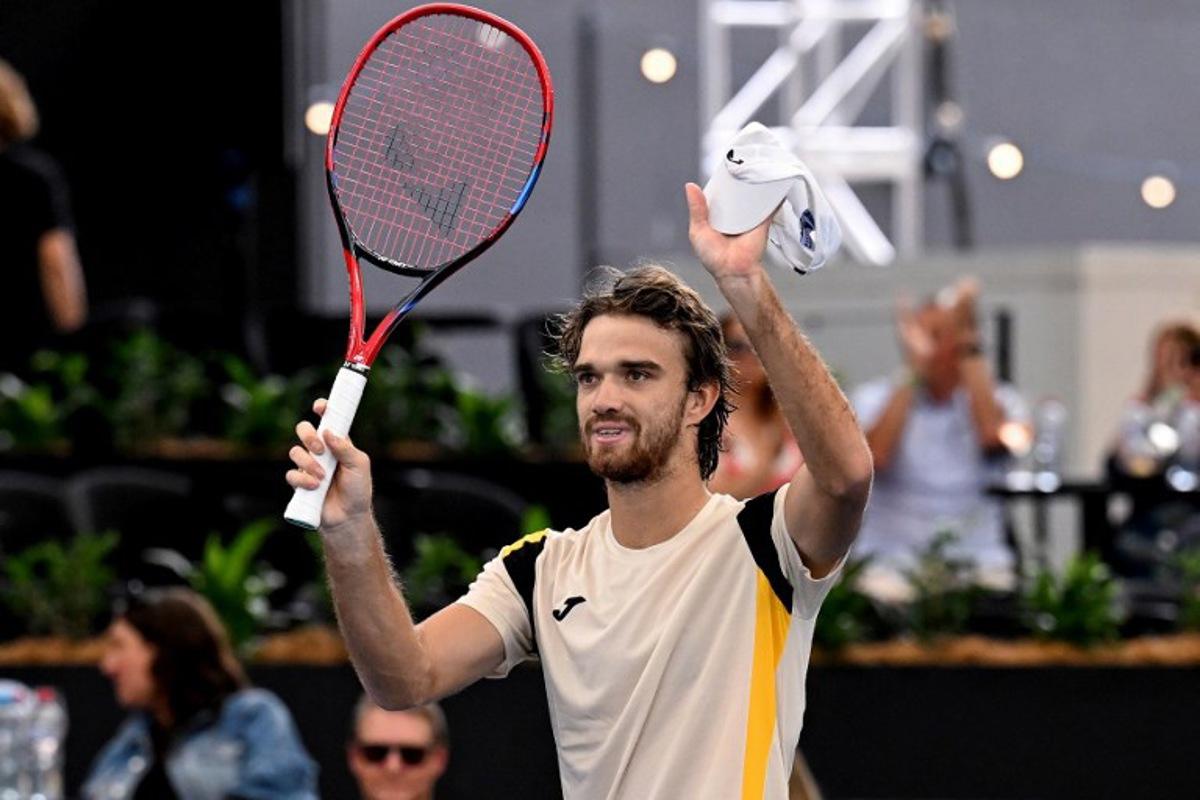 Czech Republic's Tomas Machac celebrates a match point against the USA's Tommy Paul during their men's singles semi-final match at the Adelaide International tennis tournament in Adelaide on January 16, 2026.  Michael ERREY / AFP
