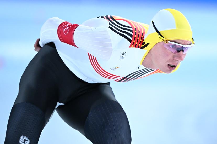 Belgian speed skater Bart Swings pictured in action at the Men's 5000m speed skating race at the Milano Cortina 2026 Olympic Winter Games, on Sunday 08 February 2026 in Milan, Italy. The XXV Winter Olympics take place from 6 to 22 February 2026 in Italy. BELGA PHOTO JASPER JACOBS