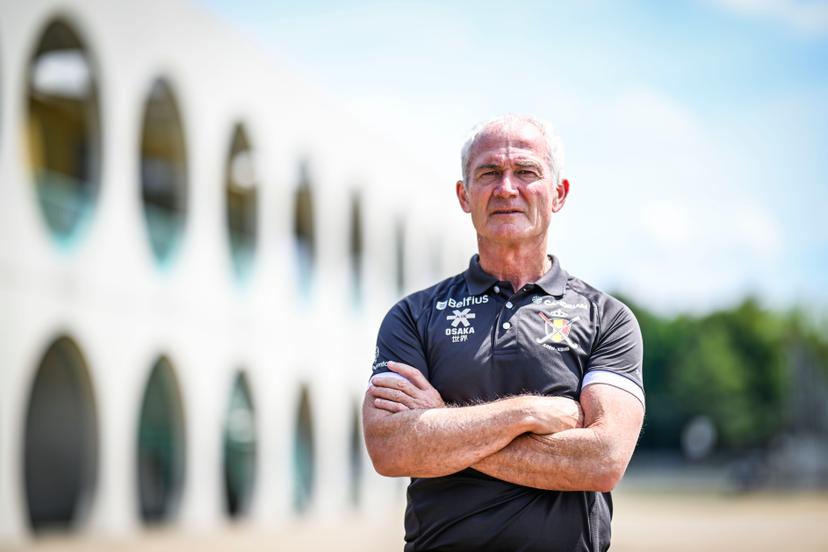 Belgium's head coach Shane McLeod poses for the photographer after a press briefing with the Belgian Red Lions Belgium's national men's hockey team on the European Championships in Mönchengladbach, Germany (08-17/08) on Thursday 17 July 2025 in Antwerp. Coach McLeod will assess the preparation of his team to date, comment on their selection and give a preface to the Euro 2025. BELGA PHOTO TOM GOYVAERTS