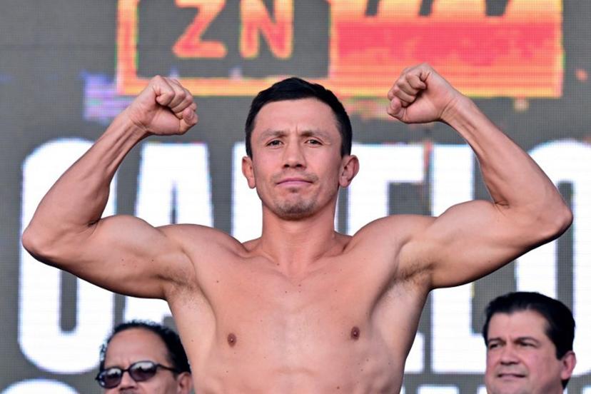 Kazakh boxer Gennady Golovkin weighs in on September 16, 2022 in Las Vegas, Nevada, one day ahead of his super-middleweight title bout against Mexican boxer Saul Alvarez.  Frederic J. Brown / AFP
