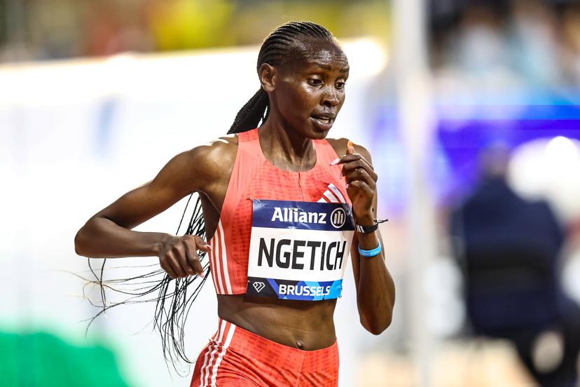 Kenyan Agnes Jebet Ngetich pictured during the 49th edition of the Memorial Van Damme Diamond League athletics event in Brussels, Friday 22 August 2025. BELGA PHOTO BRUNO FAHY