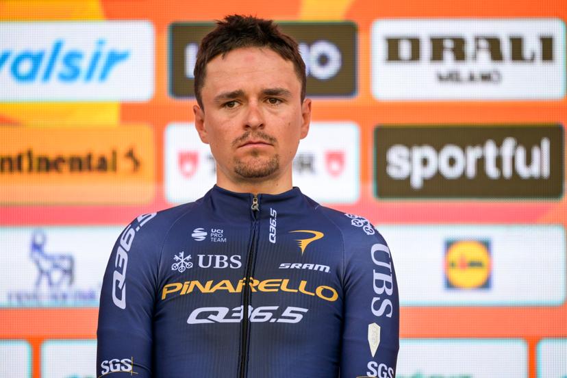 British Tom Pidcock of Pinarello Q36.5 Pro Cycling Team pictured on the podium after the 'Milano-Sanremo' one day cycling race for men, 298km from Milan to San Remo, Italy, Saturday 21 March 2026. BELGA PHOTO DAVID PINTENS