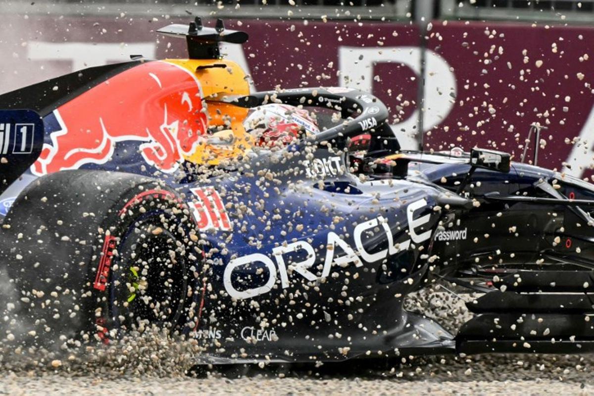 Red Bull Racing's Dutch driver Max Verstappen crashes during the qualifying session of the Formula One Australian Grand Prix at the Albert Park Circuit in Melbourne on March 7, 2026.   Paul Crock / AFP
