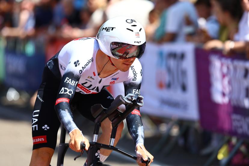 Belgian Rune Herregodts of UAE Team Emirates pictured in action during the third stage of the Baloise Belgium Tour cycling race, a 9,7km individual time trial from Tessenderlo to Ham, Friday 20 June 2025. The Baloise Belgium Tour takes place from 18 to 22 June. BELGA PHOTO DAVID PINTENS
