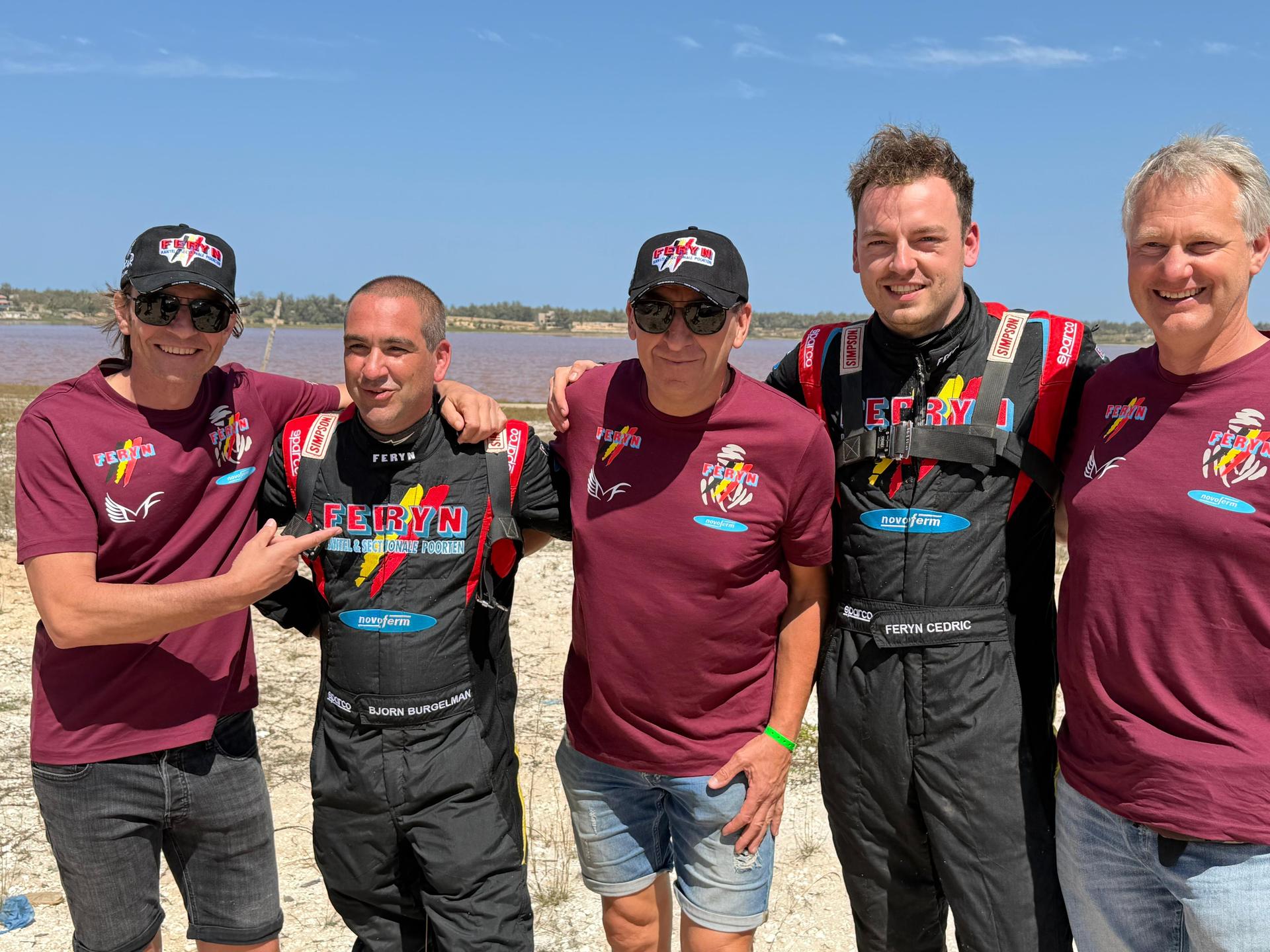 ATTENTION EDITORS - HAND OUT PICTURES - EDITORIAL USE ONLY - MANDATORY CREDIT: 'STEVY COURTEYN'  Hand out pictures released by Eric Dupain shows  Koen Wauters, Bjorn Burgelman,  Pascal Feryn, Cédric Feryn and Kurt Keysers at the final stage of the 2026 Africa Eco Race rally race in Dakar, Senegal on Saturday 07 February 2026.  *** Belga and Belga Editorial Board decline all responsibility regarding the content of this picture. *** PHOTO HAND OUT - STEVY COURTEYN