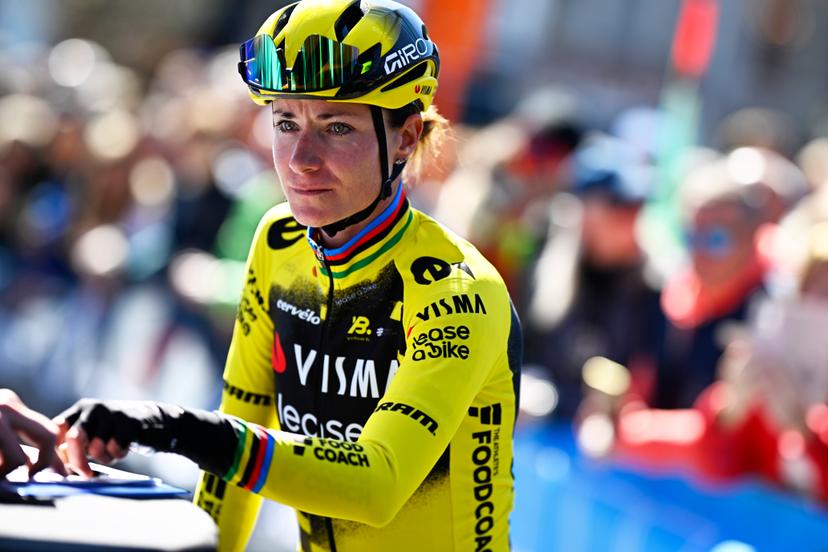 Dutch Marianne Vos of Team Visma-Lease a Bike pictured at the start of the women's race of the 'Ronde van Vlaanderen/ Tour des Flandres/ Tour of Flanders' one day cycling race, 168,8km with start and finish in Oudenaarde, Sunday 06 April 2025. BELGA PHOTO JASPER JACOBS