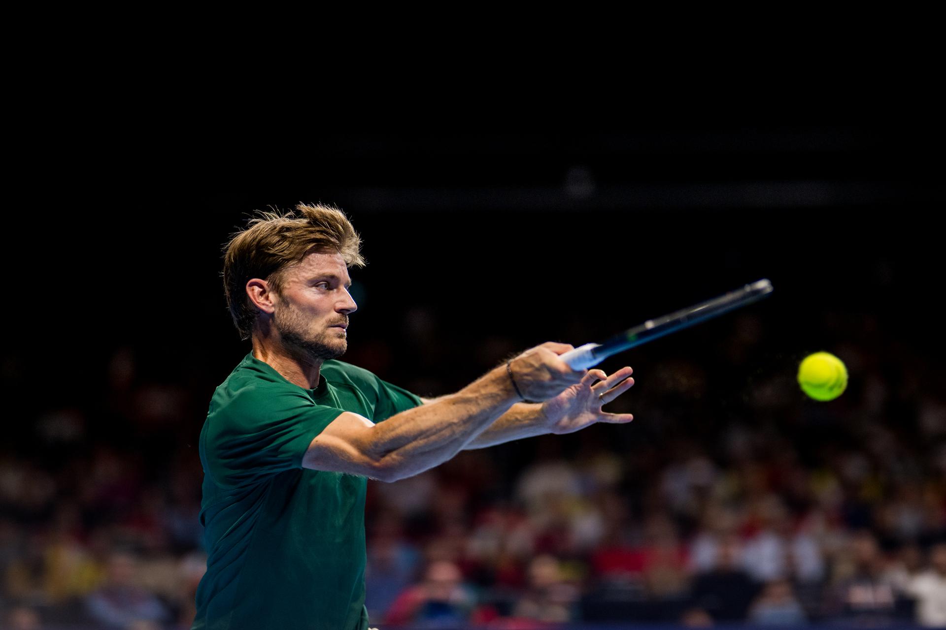 Belgian David Goffin pictured in action during the European Open ATP tennis tournament in Brussels, on Tuesday 14 October 2025. This year's edition of the tournament is taking place from 12 to 19 October 2025. BELGA PHOTO JASPER JACOBS