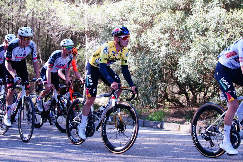 Yellow jersey Belgian Remco Evenepoel of Red Bull-BORA-hansgrohe pictured at the final stage of the 2026 Volta Comunitat Valenciana, Tour of Valencia cycling race, a race from Betera to Valencia (93,8 km), on Sunday 08 February 2026 in Spain. The race takes place from 4 to 8 February and runs through the three provinces of the Valencian Community. BELGA PHOTO JOMA GARCIA