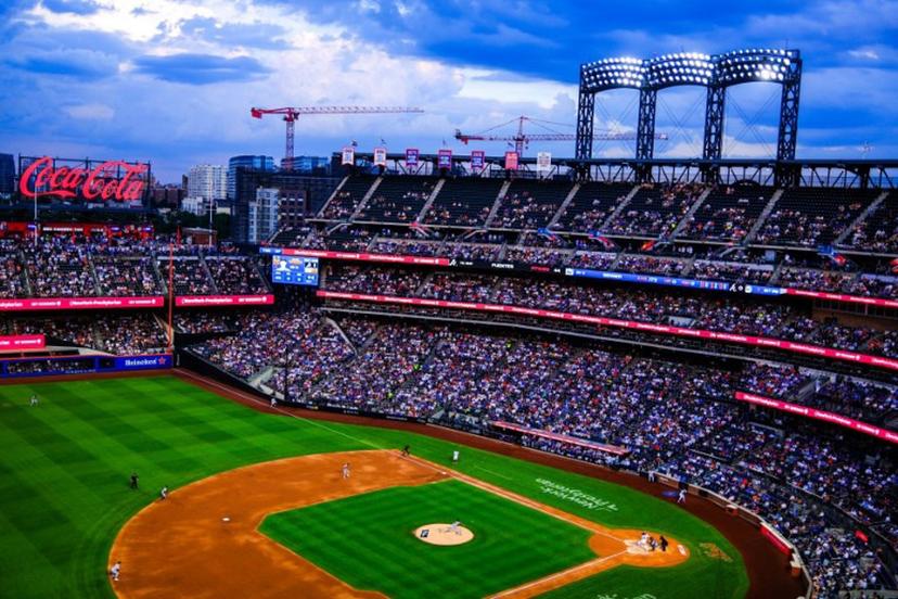 The New York Mets and Atlanta Braves compete during a Major League Baseball (MLB) game at Citi Field in the Queens borough of New York on June 25, 2025.  CHARLY TRIBALLEAU / AFP