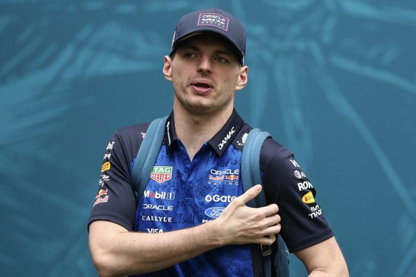 Red Bull Racing's Dutch driver Max Verstappen arrives ahead of the 2026 Miami Formula One Grand Prix at Miami International Autodrome in Miami Gardens, Florida, on May 3, 2026.   CHARLY TRIBALLEAU / AFP