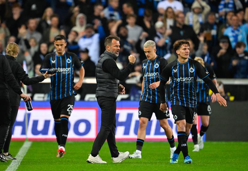 Club's head coach Ivan Leko reacts during a game between Belgian soccer team Club Brugge KV and Sint-Truiden VV, Saturday 09 May 2026 in Brugge, onb the seventh day of the Champion's Play-Off (PO 1) competition of the Jupiler Pro League. BELGA PHOTO JOHN THYS