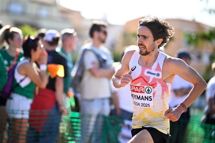 Belgian John Heymans pictured in action during the Men Elite race at the 2025 SPAR European Cross Country Championships, in Lagoa, Portugal, Sunday 14 December 2025. BELGA PHOTO JASPER JACOBS