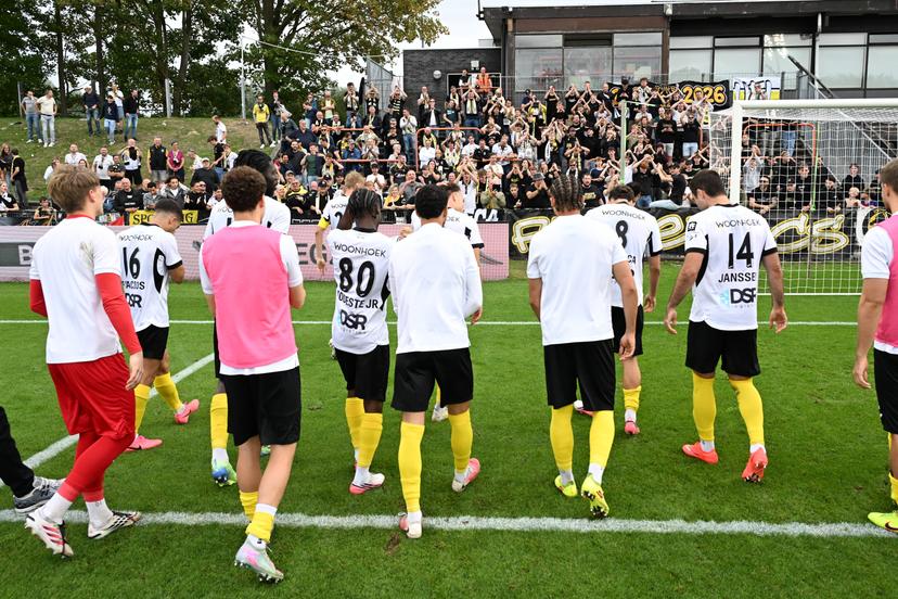 Lokeren celebrates after winning a soccer match between RSCA Futures and KSC Lokeren, Saturday 12 September 2026 in Deinze, on day 5 of the 2026-2027 'Challenger Pro League' second highest division of the Belgian championship. BELGA PHOTO MAARTEN STRAETEMANS