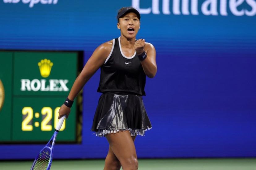 Japan's Naomi Osaka reacts after a point during her women's singles third round tennis match against Belgium's Elise Mertens on day seven of the US Open tennis tournament at the USTA Billie Jean King National Tennis Center in New York City on September 5, 2026.  KENA BETANCUR / AFP