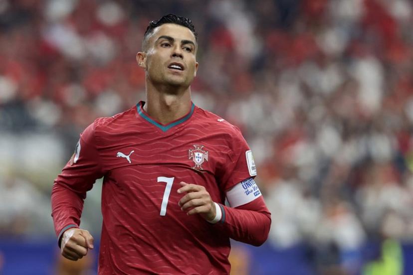 Portugal's forward #07 Cristiano Ronaldo reacts to a missed chance during the 2026 World Cup round of 16 football match between Portugal and Spain at the Dallas Stadium in Arlington on July 6, 2026.  Aric Becker / AFP