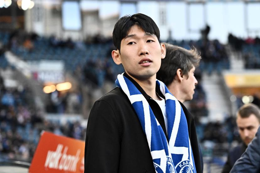 Former AA Gent player Hong Hyun-seok is pictured before a soccer game between KAA Gent and KV Kortrijk, Sunday 16 March 2025 in Gent, on day 30 of the 2024-2025 season of the "Jupiler Pro League" first division of the Belgian championship. BELGA PHOTO MAARTEN STRAETEMANS