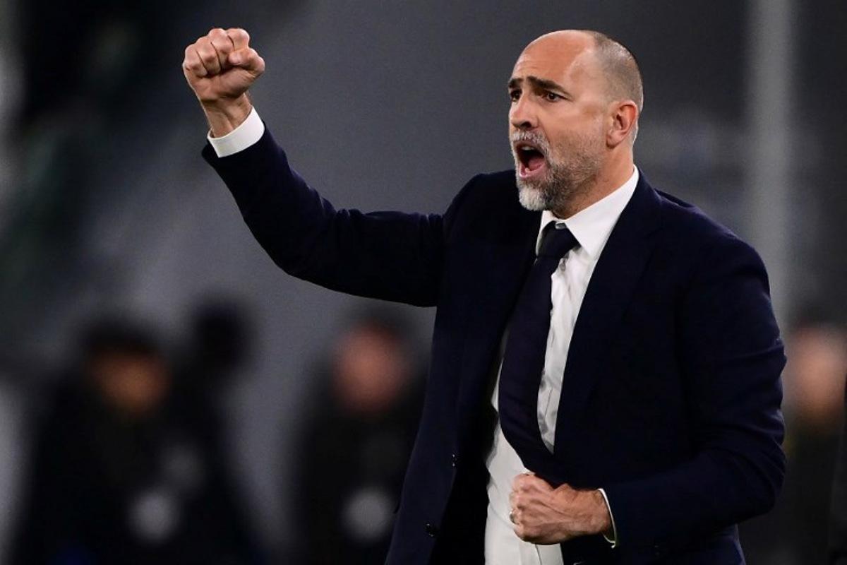 Juventus' Croatian coach Igor Tudor reacts at the end of the Italian Serie A football match between Juventus and Lecce at the Juventus Stadium in Turin on April 12, 2025.   MARCO BERTORELLO / AFP